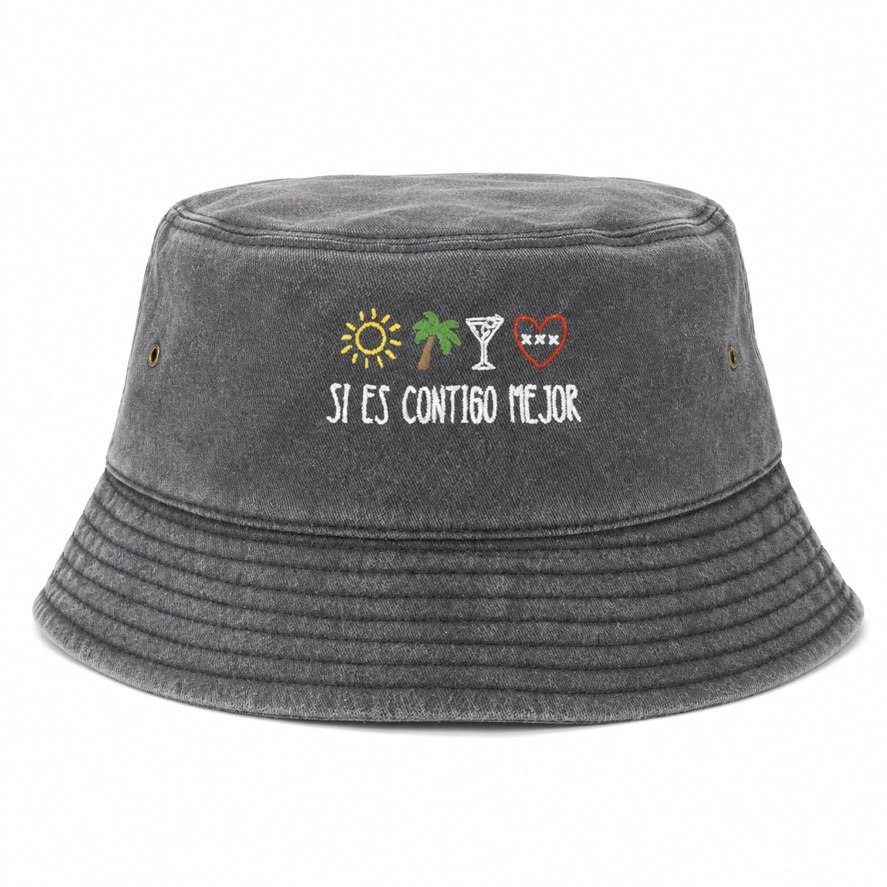 Si es contigo mejor - Cappello Ricamato