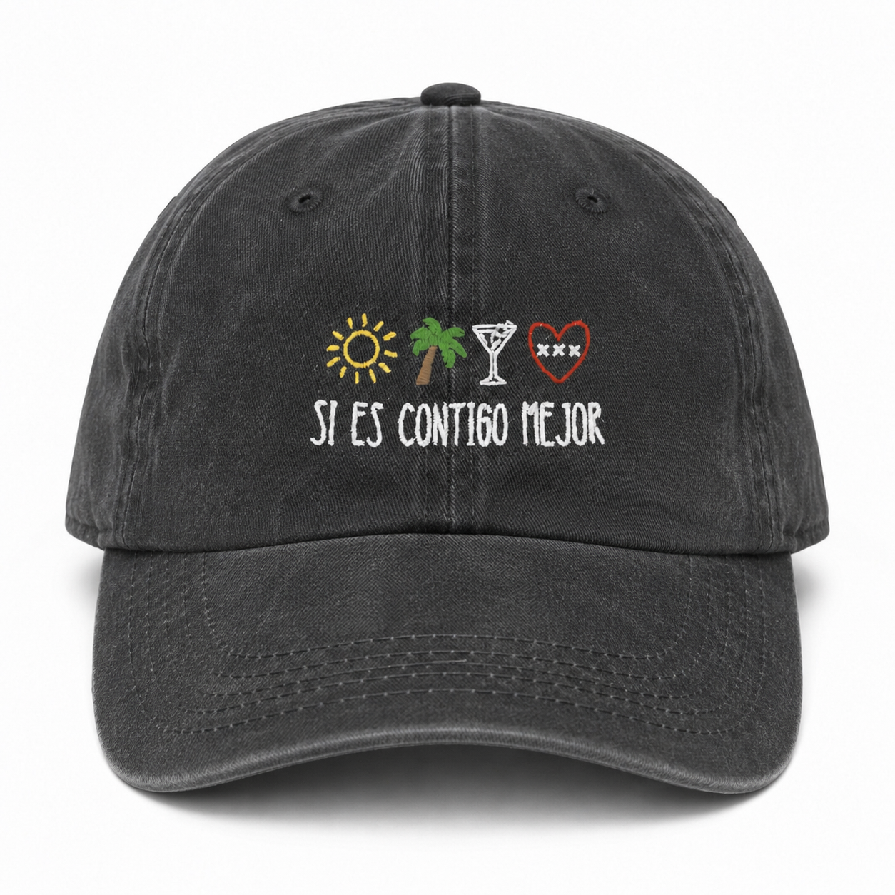 Si es contigo mejor - Cappello Ricamato