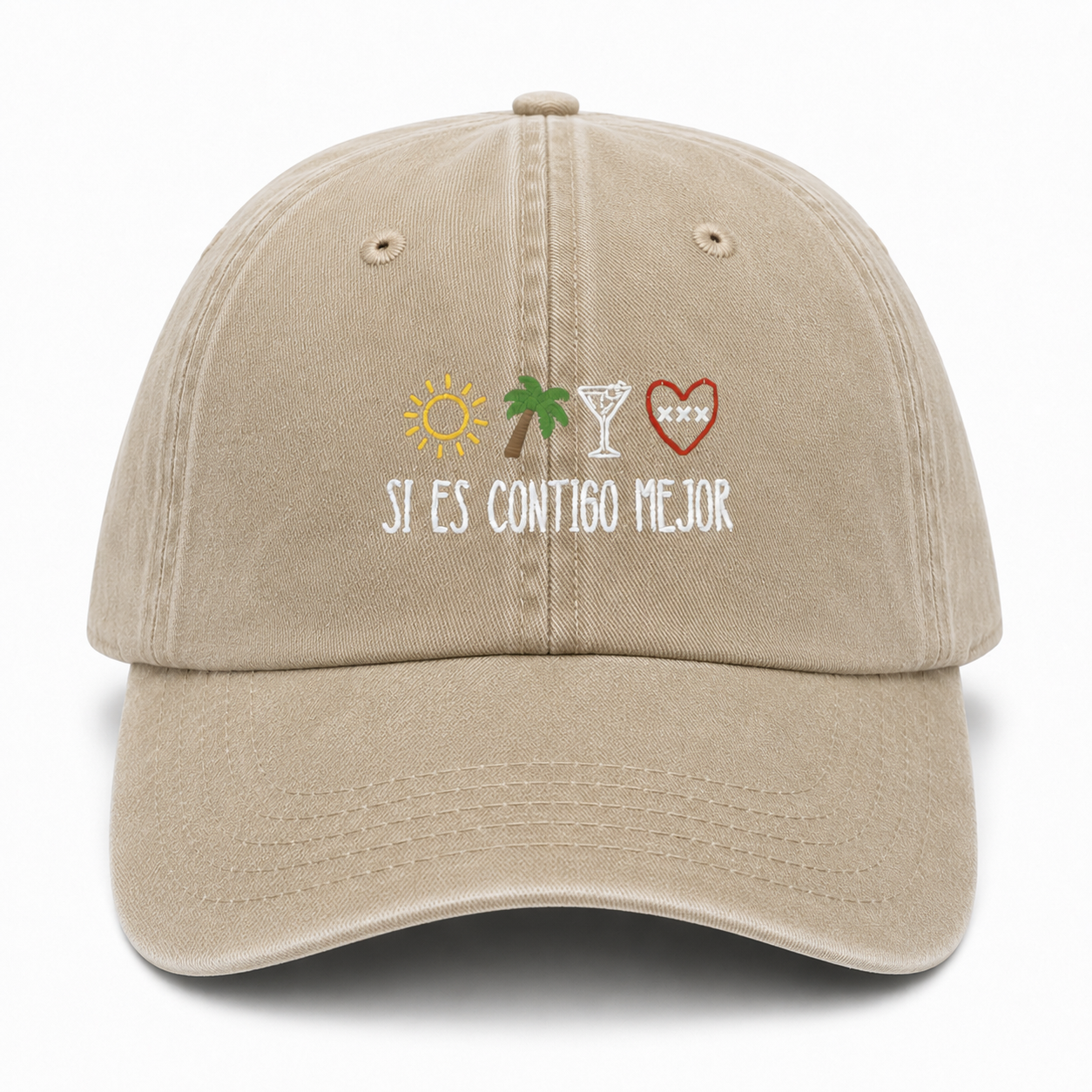 Si es contigo mejor - Cappello Ricamato