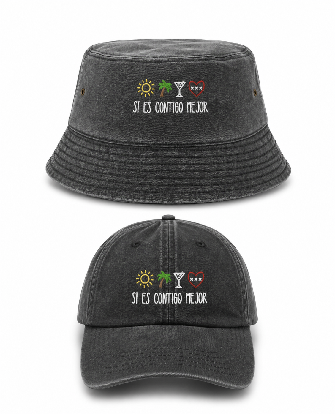 Si es contigo mejor - Cappello Ricamato