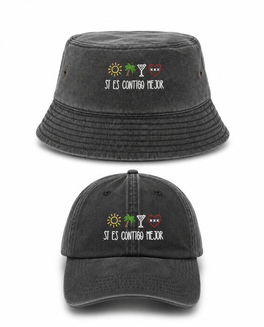 Si es contigo mejor - Cappello Ricamato